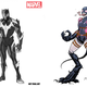 Black Panther Venom concept by Iban Coello, Gwenpool Venom concept by Irene Strychalski